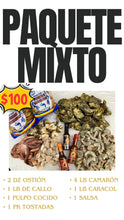 Load image into Gallery viewer, Paquete Mixto Original - Mexican Seafood Bundle: Shrimp, Live Oysters, Callo, Caracol &amp; Octopus