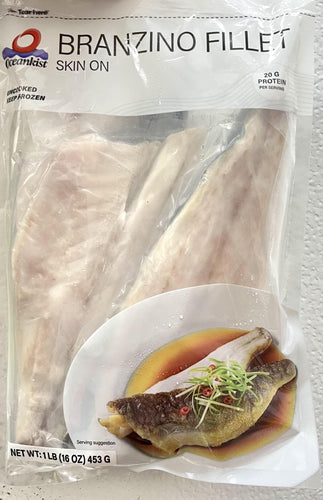 Branzino Fillet Skin On 1Lb Bag
