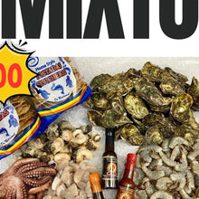 Load image into Gallery viewer, Paquete Mixto Original - Mexican Seafood Bundle: Shrimp, Live Oysters, Callo, Caracol &amp; Octopus