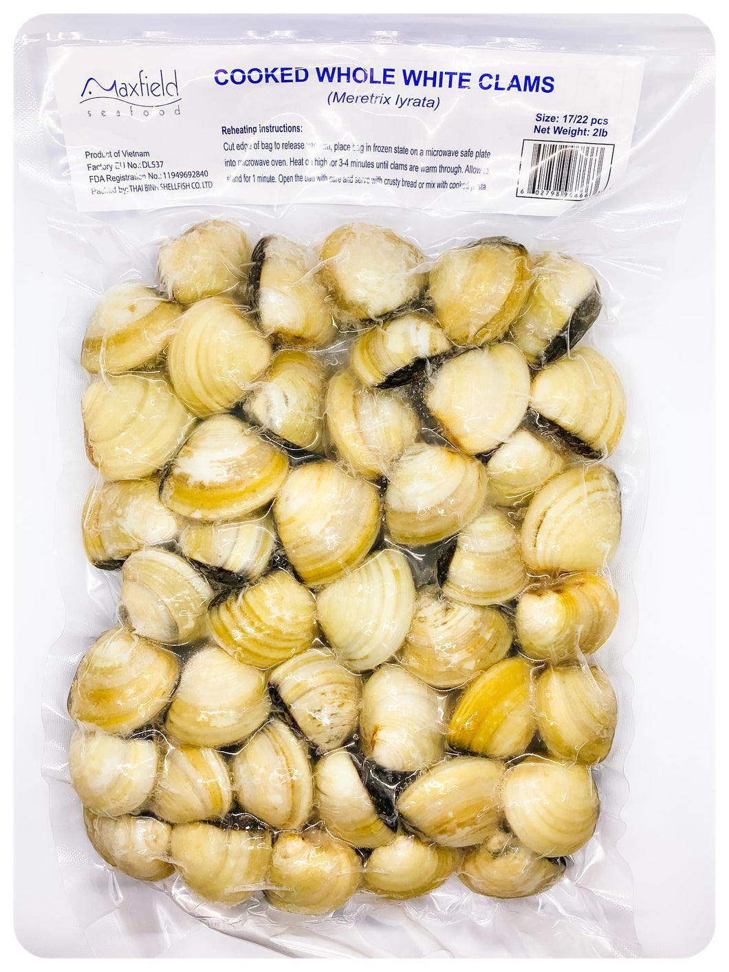 Clam White Whole 2 Lb - Almeja Blanca Entera 2Lb