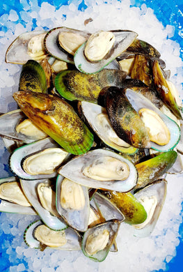 Mussels Green Half Shell 2 LB Frozen