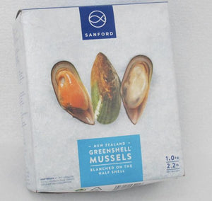 Mussels Green Half Shell 2 LB Frozen